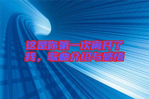 這是你第一次離開(kāi)了我，歌曲介紹與感悟
