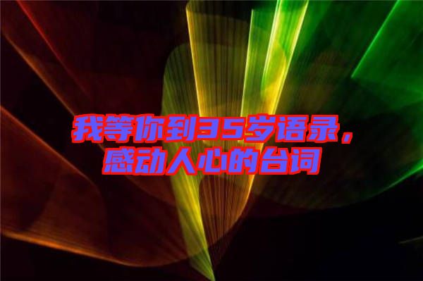 我等你到35歲語(yǔ)錄，感動(dòng)人心的臺(tái)詞