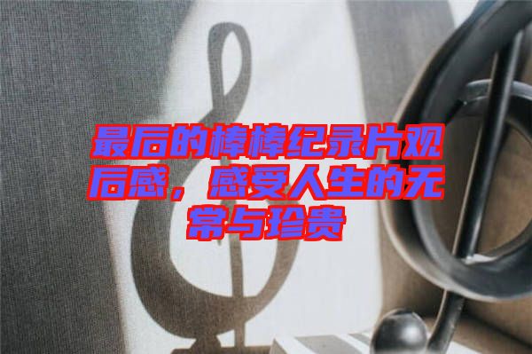 最后的棒棒紀(jì)錄片觀后感，感受人生的無常與珍貴
