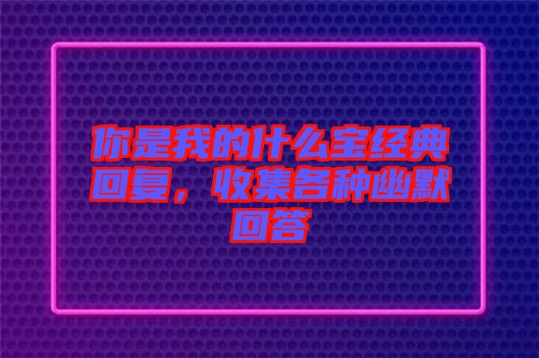 你是我的什么寶經(jīng)典回復(fù)，收集各種幽默回答