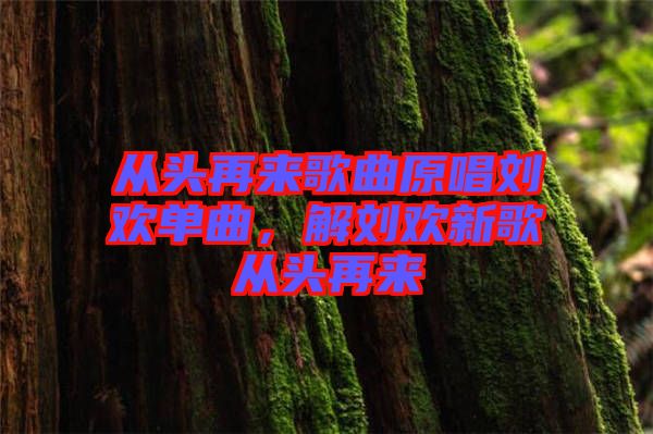 從頭再來歌曲原唱劉歡單曲，解劉歡新歌從頭再來