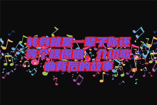 轉(zhuǎn)身就是一輩子你還等個(gè)啥原唱，介紹歌曲背后的故事
