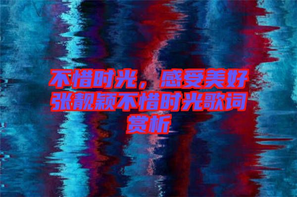 不惜時光，感受美好張靚穎不惜時光歌詞賞析