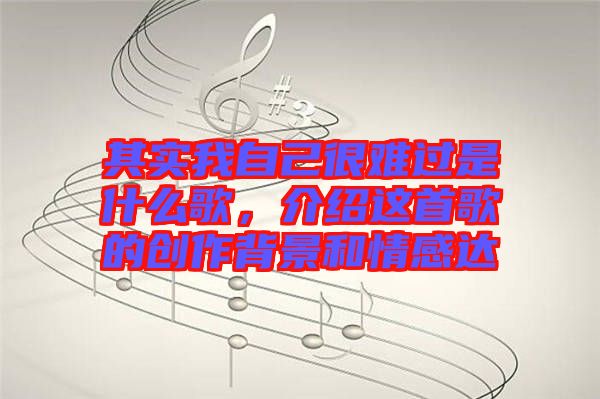 其實(shí)我自己很難過是什么歌，介紹這首歌的創(chuàng)作背景和情感達(dá)