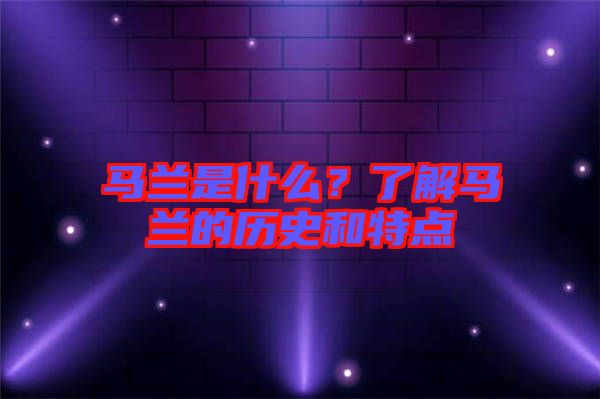 馬蘭是什么？了解馬蘭的歷史和特點