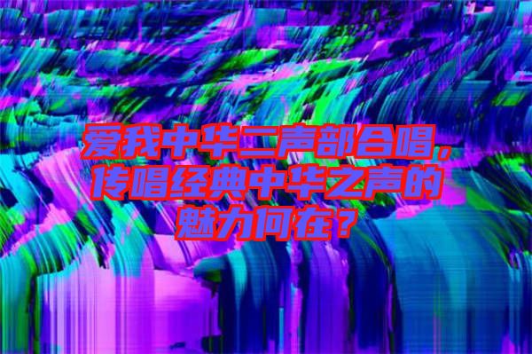 愛我中華二聲部合唱，傳唱經(jīng)典中華之聲的魅力何在？
