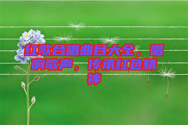 紅歌合唱曲目大全，唱響歌聲，傳承紅色精神