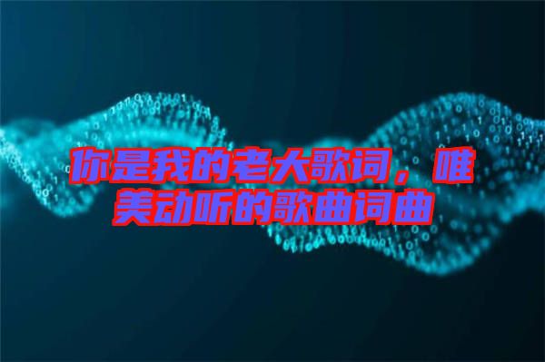 你是我的老大歌詞，唯美動(dòng)聽(tīng)的歌曲詞曲