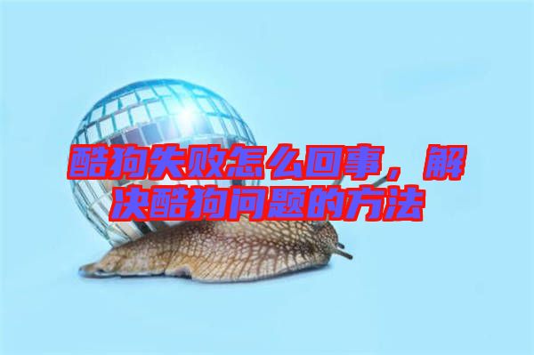 酷狗失敗怎么回事，解決酷狗問題的方法