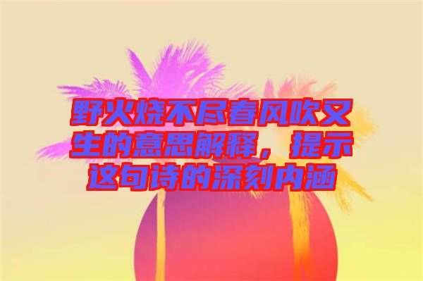 野火燒不盡春風(fēng)吹又生的意思解釋，提示這句詩(shī)的深刻內(nèi)涵
