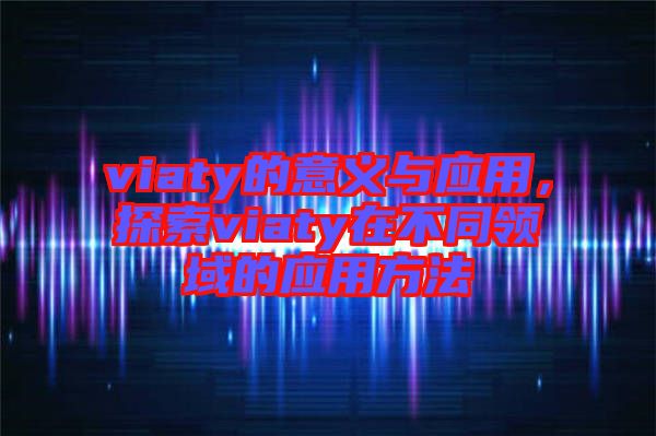 viaty的意義與應用，探索viaty在不同領域的應用方法