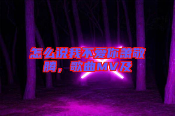 怎么說(shuō)我不愛(ài)你蕭敬騰，歌曲MV及