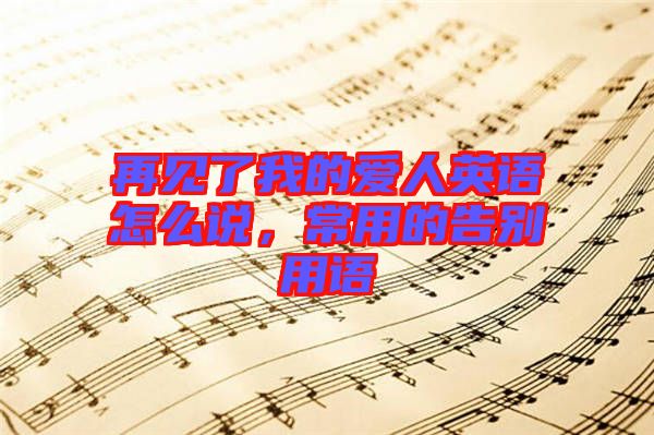 再見了我的愛人英語怎么說，常用的告別用語