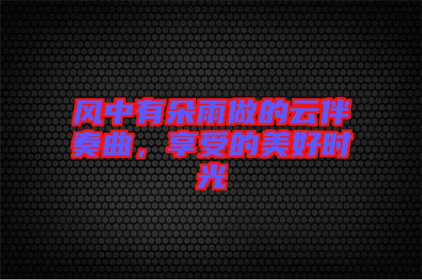 風(fēng)中有朵雨做的云伴奏曲，享受的美好時光