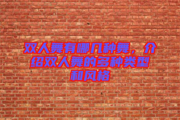 雙人舞有哪幾種舞，介紹雙人舞的多種類型和風(fēng)格