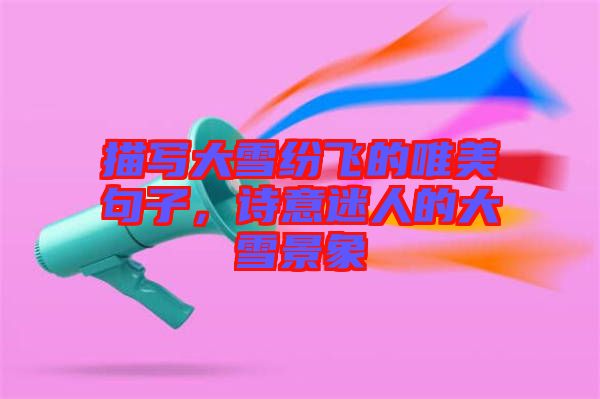 描寫(xiě)大雪紛飛的唯美句子，詩(shī)意迷人的大雪景象