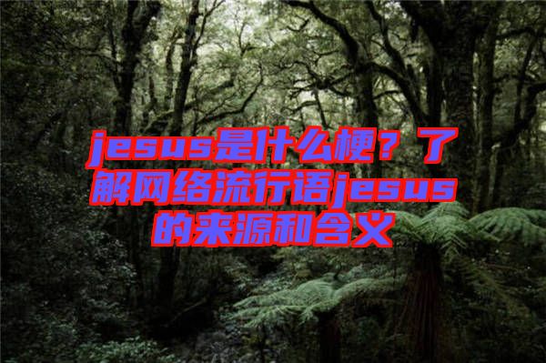jesus是什么梗？了解網(wǎng)絡(luò)流行語(yǔ)jesus的來(lái)源和含義