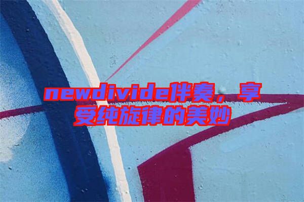 newdivide伴奏，享受純旋律的美妙