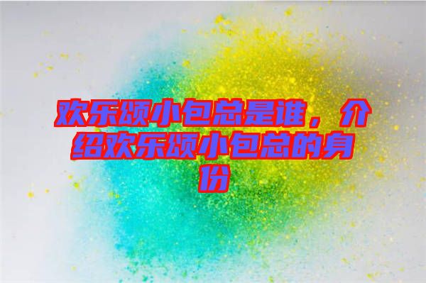 歡樂頌小包總是誰，介紹歡樂頌小包總的身份