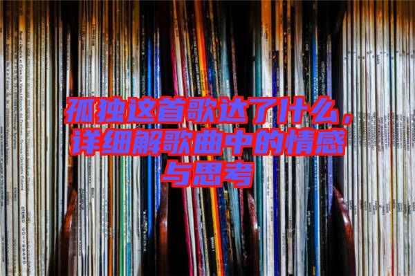 孤獨(dú)這首歌達(dá)了什么，詳細(xì)解歌曲中的情感與思考
