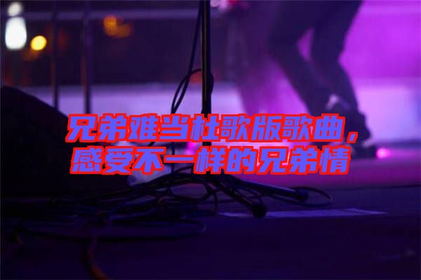 兄弟難當(dāng)杜歌版歌曲，感受不一樣的兄弟情