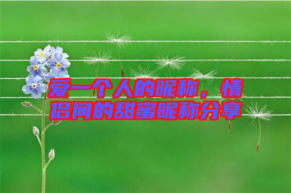 愛一個(gè)人的昵稱，情侶間的甜蜜昵稱分享