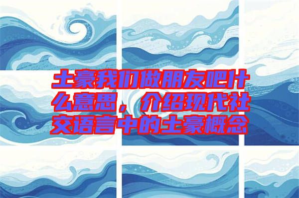 土豪我們做朋友吧什么意思，介紹現(xiàn)代社交語言中的土豪概念