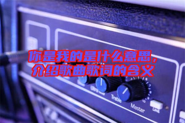 你是我的是什么意思，介紹歌曲歌詞的含義