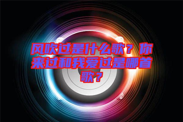 風吹過是什么歌？你來過和我愛過是哪首歌？