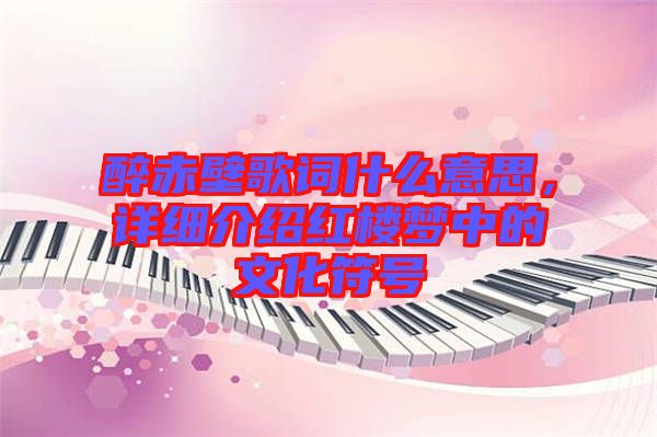 醉赤壁歌詞什么意思，詳細(xì)介紹紅樓夢中的文化符號