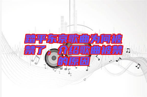 踏平東京歌曲為何被禁了，介紹歌曲被禁的原因