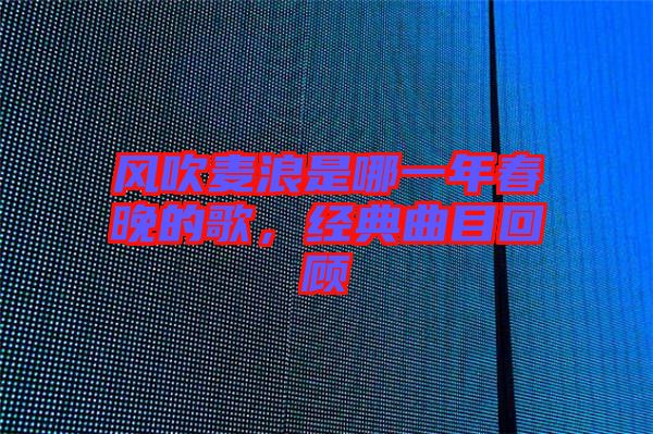 風吹麥浪是哪一年春晚的歌，經(jīng)典曲目回顧