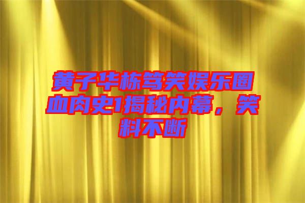 黃子華棟篤笑娛樂圈血肉史1揭秘內(nèi)幕，笑料不斷