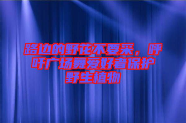 路邊的野花不要采，呼吁廣場舞愛好者保護(hù)野生植物