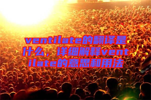 ventilate的翻譯是什么，詳細解釋ventilate的意思和用法