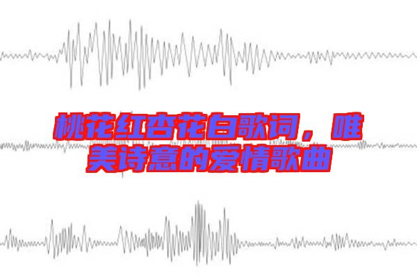 桃花紅杏花白歌詞，唯美詩意的愛情歌曲