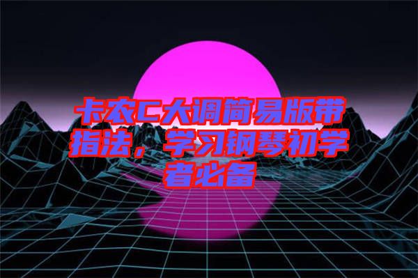 卡農(nóng)C大調(diào)簡(jiǎn)易版帶指法，學(xué)習(xí)鋼琴初學(xué)者必備