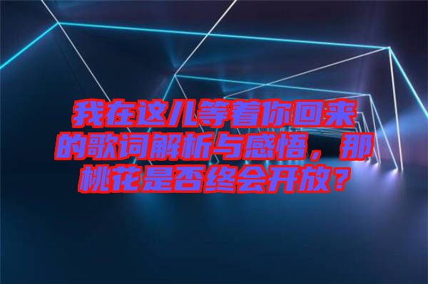 我在這兒等著你回來的歌詞解析與感悟，那桃花是否終會開放？