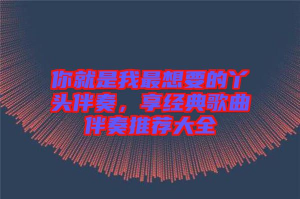 你就是我最想要的丫頭伴奏，享經典歌曲伴奏推薦大全