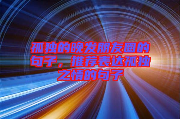 孤獨的晚發(fā)朋友圈的句子，推薦表達(dá)孤獨之情的句子