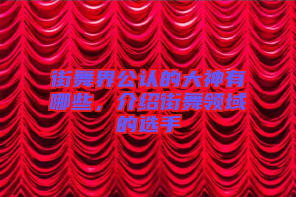 街舞界公認(rèn)的大神有哪些，介紹街舞領(lǐng)域的選手
