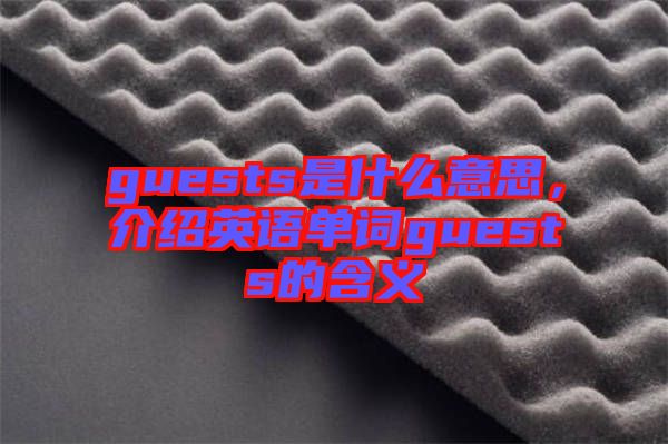 guests是什么意思，介紹英語單詞guests的含義