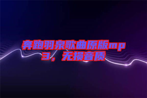 奔跑羽泉歌曲原版mp3，無損音質(zhì)