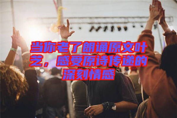 當(dāng)你老了朗誦原文葉芝，感受原詩傳遞的深刻情感