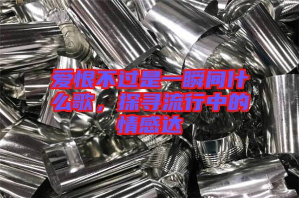 愛恨不過是一瞬間什么歌，探尋流行中的情感達(dá)