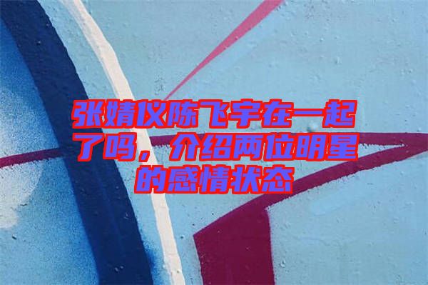張婧儀陳飛宇在一起了嗎，介紹兩位明星的感情狀態(tài)