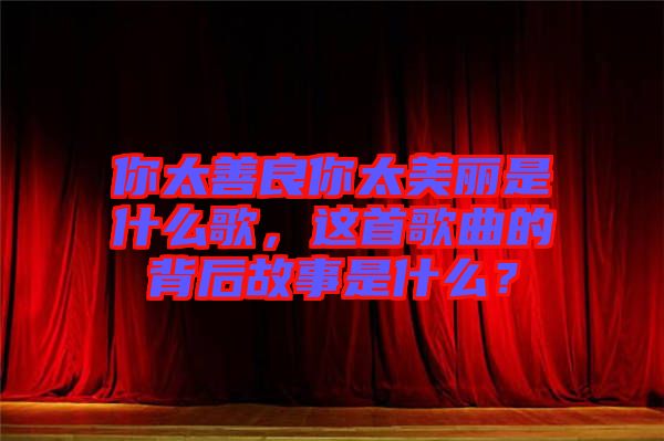 你太善良你太美麗是什么歌，這首歌曲的背后故事是什么？