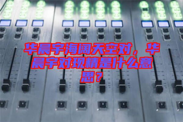 華晨宇海闊天空對(duì)，華晨宇對(duì)現(xiàn)精是什么意思？