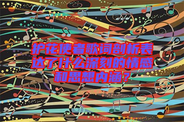 護(hù)花使者歌詞剖析表達(dá)了什么深刻的情感和思想內(nèi)涵？