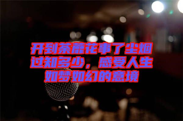 開到荼蘼花事了塵煙過知多少，感受人生如夢(mèng)如幻的意境